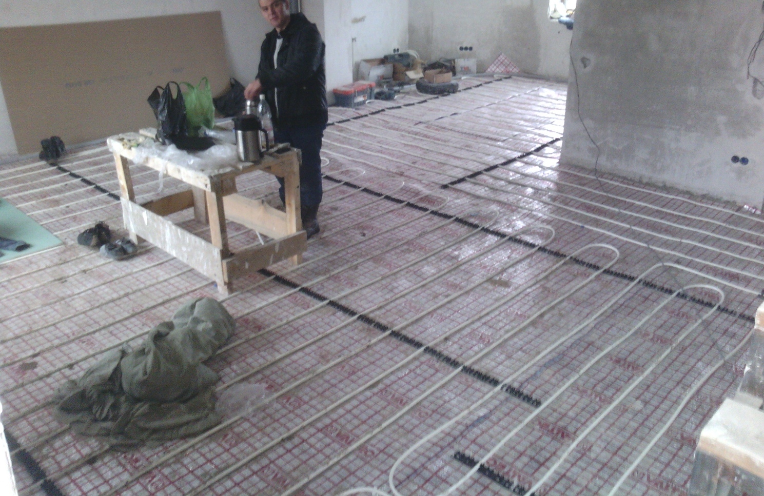 Монтаж отопления тёплый пол